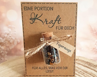 Geschenk Glücksbringer Karte - Kraft & Aufmunterung schwere Zeit, stark sein Mutmacher, Trost schenken Mitbringsel Erwachsene Kinder