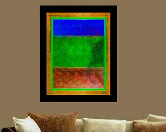Color field abstract painting. Limited edition art print giclee. Modern contemporary home office decor. PRIMORDIAL SEA GREEN
