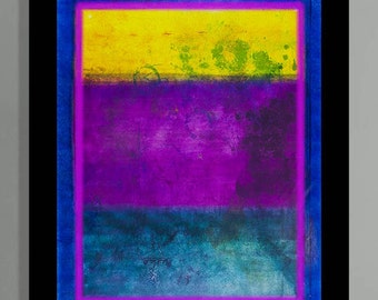 Abstract color field painting. Limited edition art print from Arfsten mixed media monotype. Modern contemporary decor. PRIMORDIAL SEA PURPLE