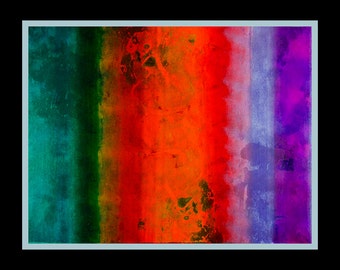 Arfsten abstract colorfield mixed media painting. Limited edition print. Ideal for modern contemporary decor. SPECTRUM ANALYSIS RED