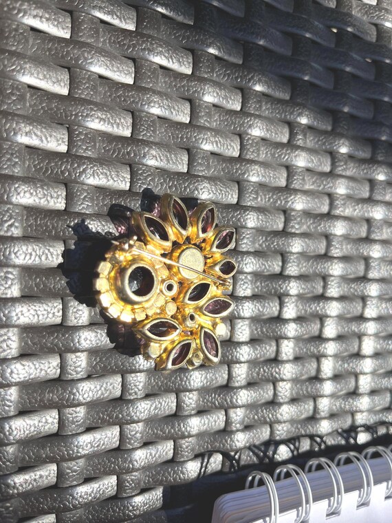 Unsigned Amethyst color brooch - image 2