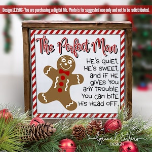 Christmas SVG Gingerbread The Perfect Man LL250 C - SVG DXF Fcm Ai Eps Png Jpg Digital file for Commercial and Personal
