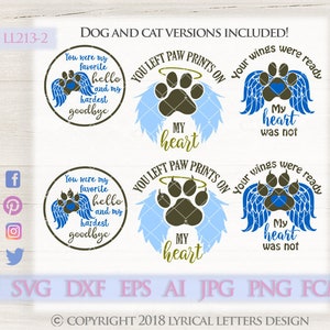 Pet SVG Pet Loss Dog and Cat Ornament Design Collection LL213-2 - SVG DXF Fcm Ai Eps Png Jpg Digital file for Commercial and Personal Use