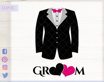 Wedding Groom with Title LL092 C -  SVG DXF Fcm Ai Eps Png Jpg Digital file for Commercial and Personal Use