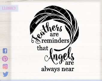 Feathers are Reminders Angels Near LL088 D  - SVG DXF Fcm Ai Eps Png Jpg Digital file for Commercial and Personal Use
