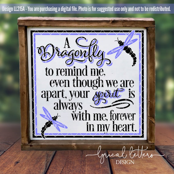 Download Memorial Svg Dragonfly To Remind Me Forever In My Heart Ll215 Etsy
