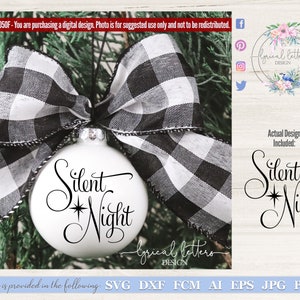 Silent Night Christmas SVG Digital Cut File for use with Cricut Silhouette and More LL050F