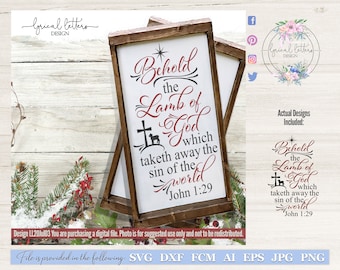 Behold the Lamb Scripture SVG Digital Cut File for Cricut Silhouette Brother