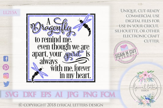 Download Memorial Svg Dragonfly To Remind Me Forever In My Heart Ll215 Etsy