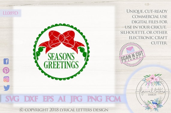 Download Free Floating Christmas Ornament Svg Season S Greetings Wreath Etsy SVG DXF Cut File