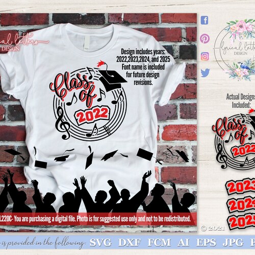 Graduation SVG Class of 2022 Through 2025 Music Band LL220 C Etsy