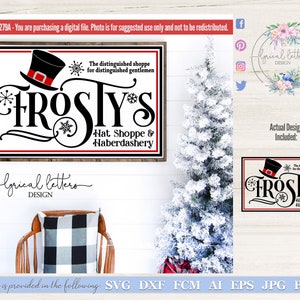 Frosty's Hat Shoppe and Haberdashery Winter SVG Digital Cut File for use with Cricut Silhouette and More LL279A