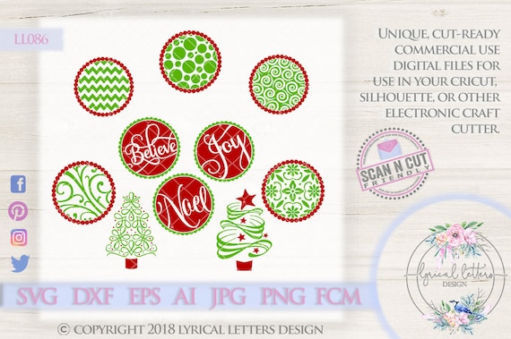 Christmas Tree Floating Ornament Insert Designs Ll086 Svg Etsy