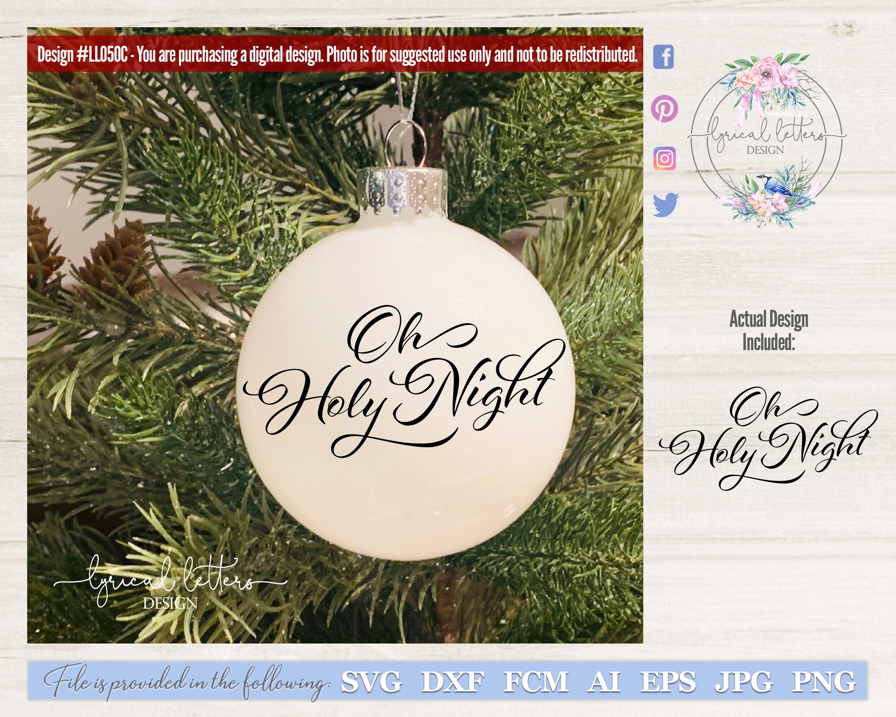 O Holy Night, Christmas SVG, Christ is Born SVG, Digital Download, Cut  File, Sublimation, Clip Art (individual svg/dxf/png/jpeg files)