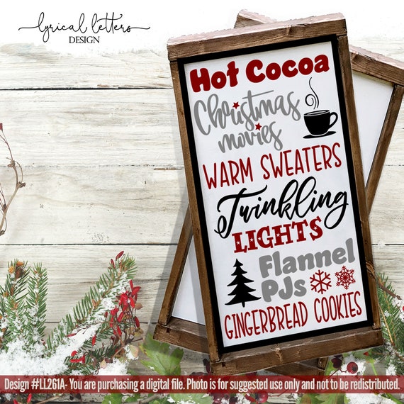 Download Free Christmas Svg Subway Art Movies Cocoa Lights Gingerbread Etsy SVG DXF Cut File