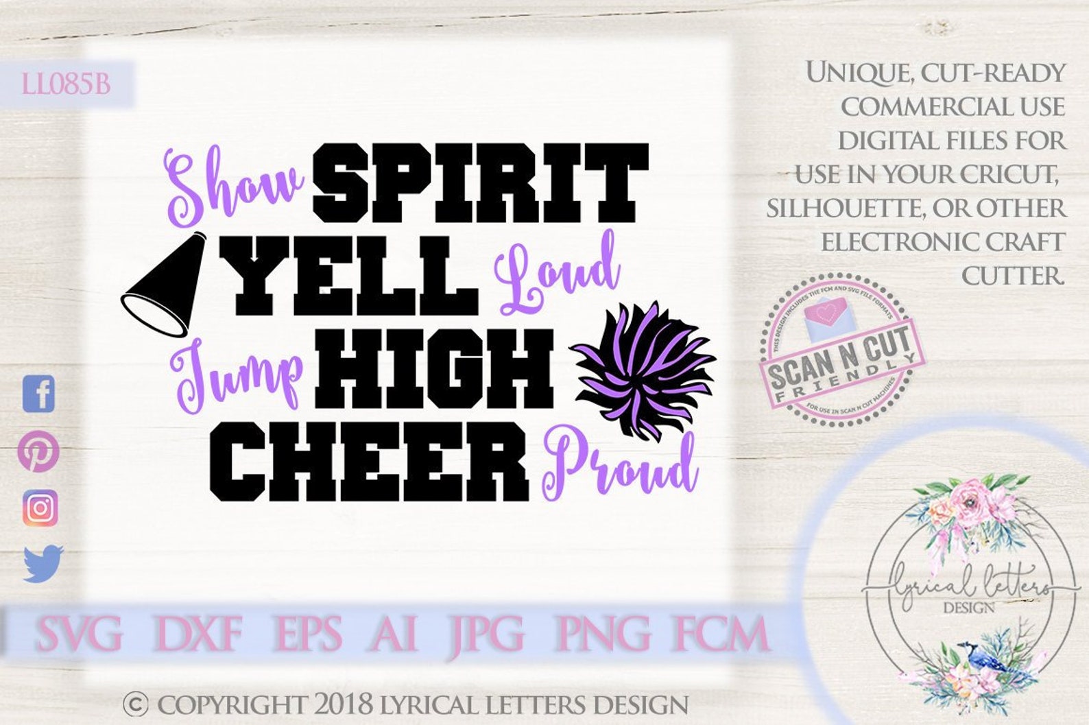 Cheerleading Cheer Yell Loud LL085 B SVG DXF Fcm Ai Eps Png Etsy