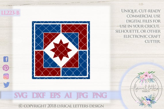 Barn Quilt Pattern Stencil Design 2 Ll223 B Svg Cut File Etsy