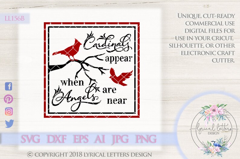 Download Cardinals Appear When Angels Are Near Solid LL156 B SVG ...