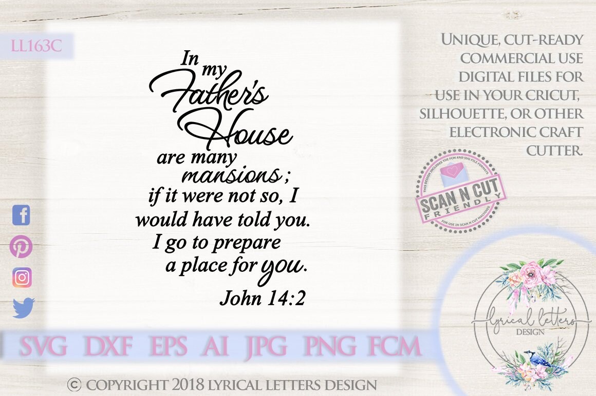In My Father's House Many Mansions John 14 LL163 C SVG | Etsy