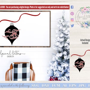Joy Ornament Christmas SVG Digital Cut File for use with Cricut Silhouette and More LL050D