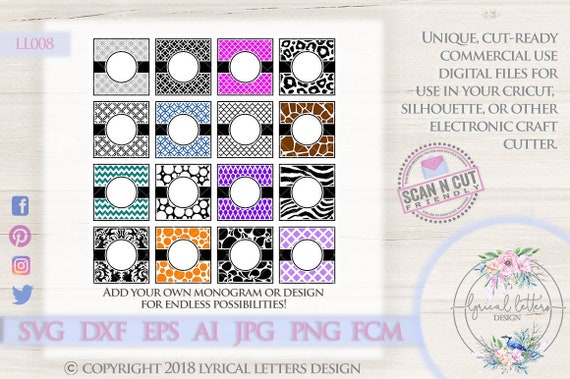 Mix And Match Patterned Monogram Frames 16 Included Ll008 Etsy