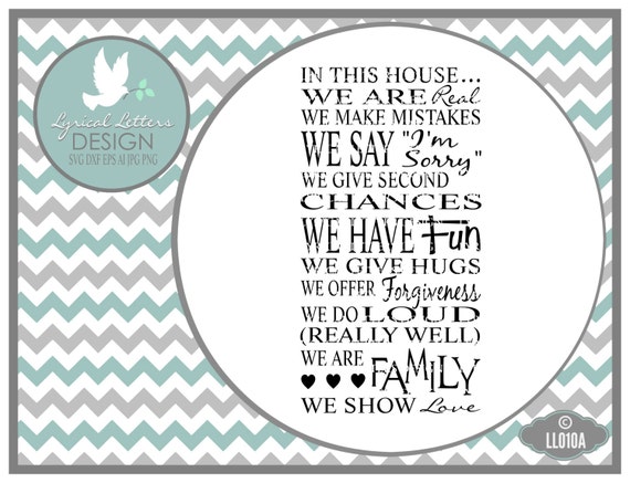 Download In This House Family Rules Ll010 A Svg Cutting File Etsy