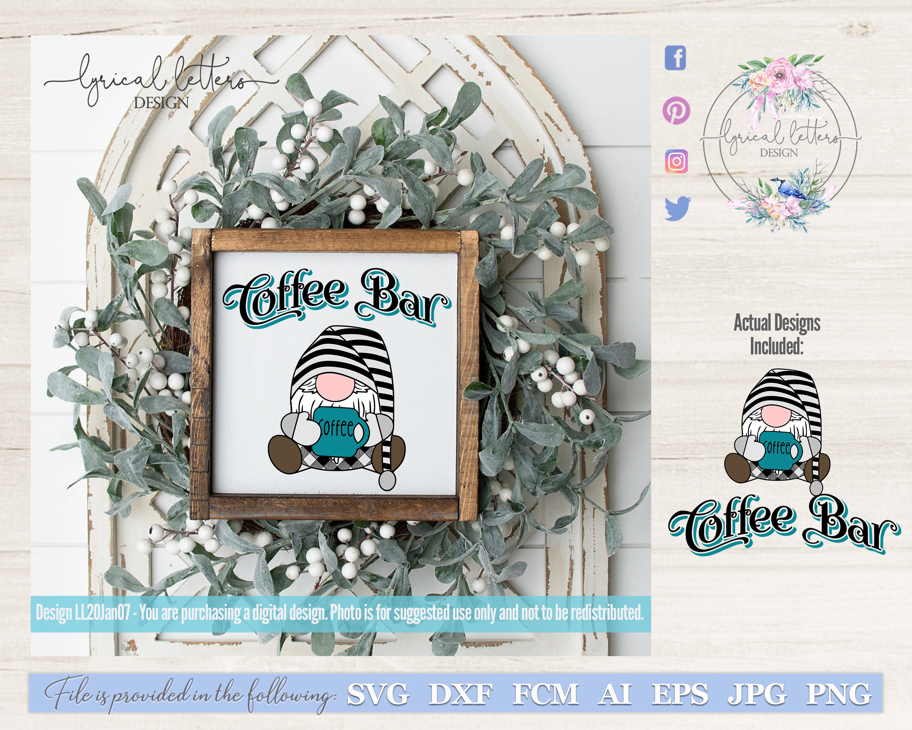 Download Coffee Bar Gnome Svg Cut File Ll20jan07a Svg Dxf Fcm Ai Eps Etsy
