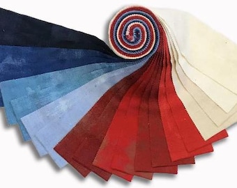 Moda Old Glory Grunge Jr Jelly Roll 20 - 2.5” x 45” Fabric Strips