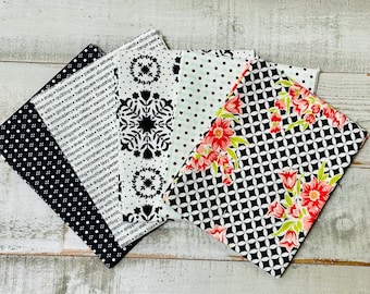 Rare BONNIE & CAMILLE Fat Quarters in Black Color Palette 5 fq’s Moda Fabric