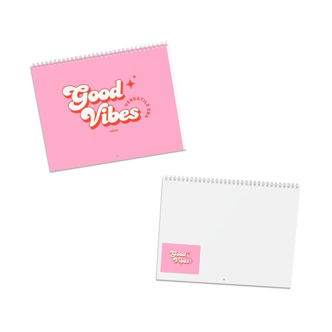 Good Vibes Wall Calendar 2026 | Spiral-bound Monthly Calendar, Pink ...