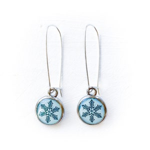 Snowflake Silver Earrings, Snowflake Jewelry, Snow Flake, Winter Earrings