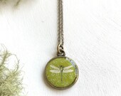 Dragonfly Art Necklace, Dragonfly Gift, Dragonfly Lover Present, Wearable Art Pendant