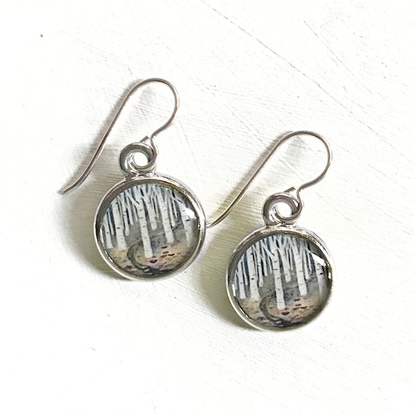 Birch Tree Earrings, Birch Forest, Birch Jewelry