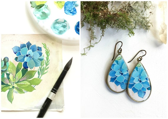 Etsy succulent earrings online