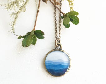 BLUE MOUNTAIN NECKLACE | Mountain Pendant | Gift for Hiker | Mountains Necklace | Outdoors Jewelry | Hiking Jewelry
