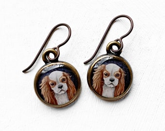 Cavalier King Charles Spaniel, Dog Earrings, King Charles Earrings, Spaniel Earrings