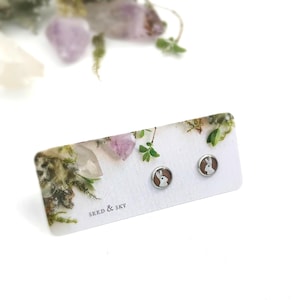Bunny Studs, Animal Posts, Hypoallergenic Studs, Animal Earrings, Cute Posts, Resin Art Earrings, Stainless Steel, Seed and Sky