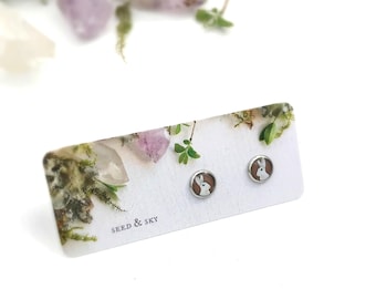 Bunny Stud Earrings, Hypoallergenic Surgical Steel Posts