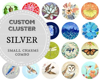 Silver Custom Cluster,  Small Charms, Personalized Necklace, Choose Your Own, Custom Charm, Custom Jewelry