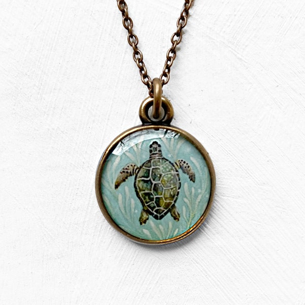 Sea Turtle Necklace, Sea Turtle, Turtle Necklace, Beach Necklace