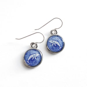 Zilveren oorbellen bultrug, cadeau blauwe oceaan, sieraden walvissen spotten, kunstsieraden