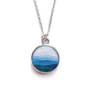 MOUNTAIN NECKLACE | The Mountains are Calling and I Must Go | Silver Blue Mountain Ridge Jewelry | Go Adventure Go Seeking | Mountain Love