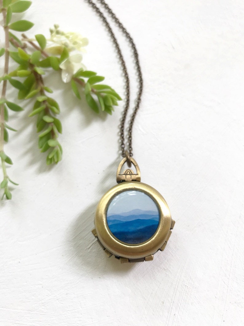 Blue Ridge Mountain Locket, Mountain Necklace, Blue Ridge, Appalachia, Mountain Locket 