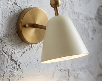 Aplique de pared moderno de latón / Lámpara de noche minimalista nórdica