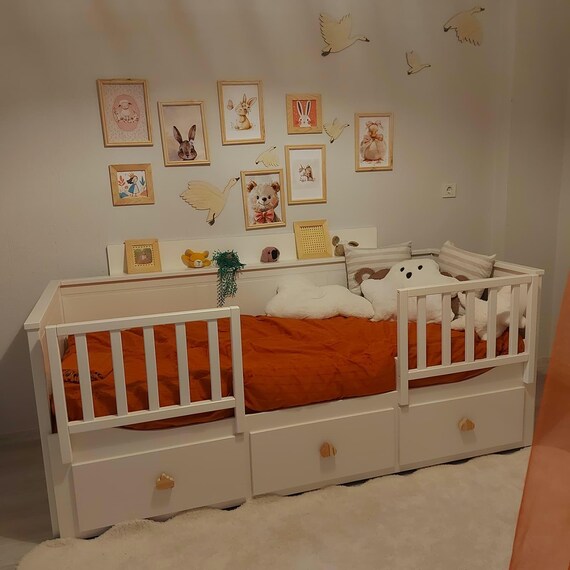 IKEA ヘムネス 幼児用ベッドレール - 木製安全ガード 2枚セット - Etsy 