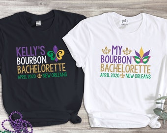 bachelorette party shirts - bourbon street new orleans bachelorette party - mardi gras unisex bachelorette party glitter sparkly MGNOFT-D