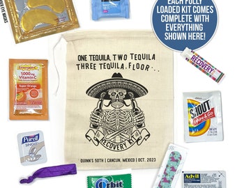 mexico hangover kit recovery kit fiesta recovery kit bachelorette birthdays hangover rally recovery kit tequila funny travel wedding kit