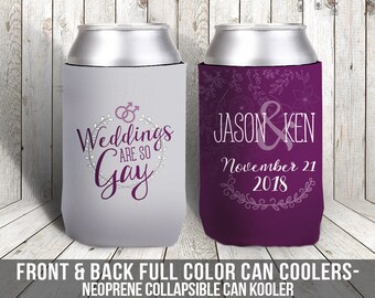 Gay Wedding Koozies Etsy