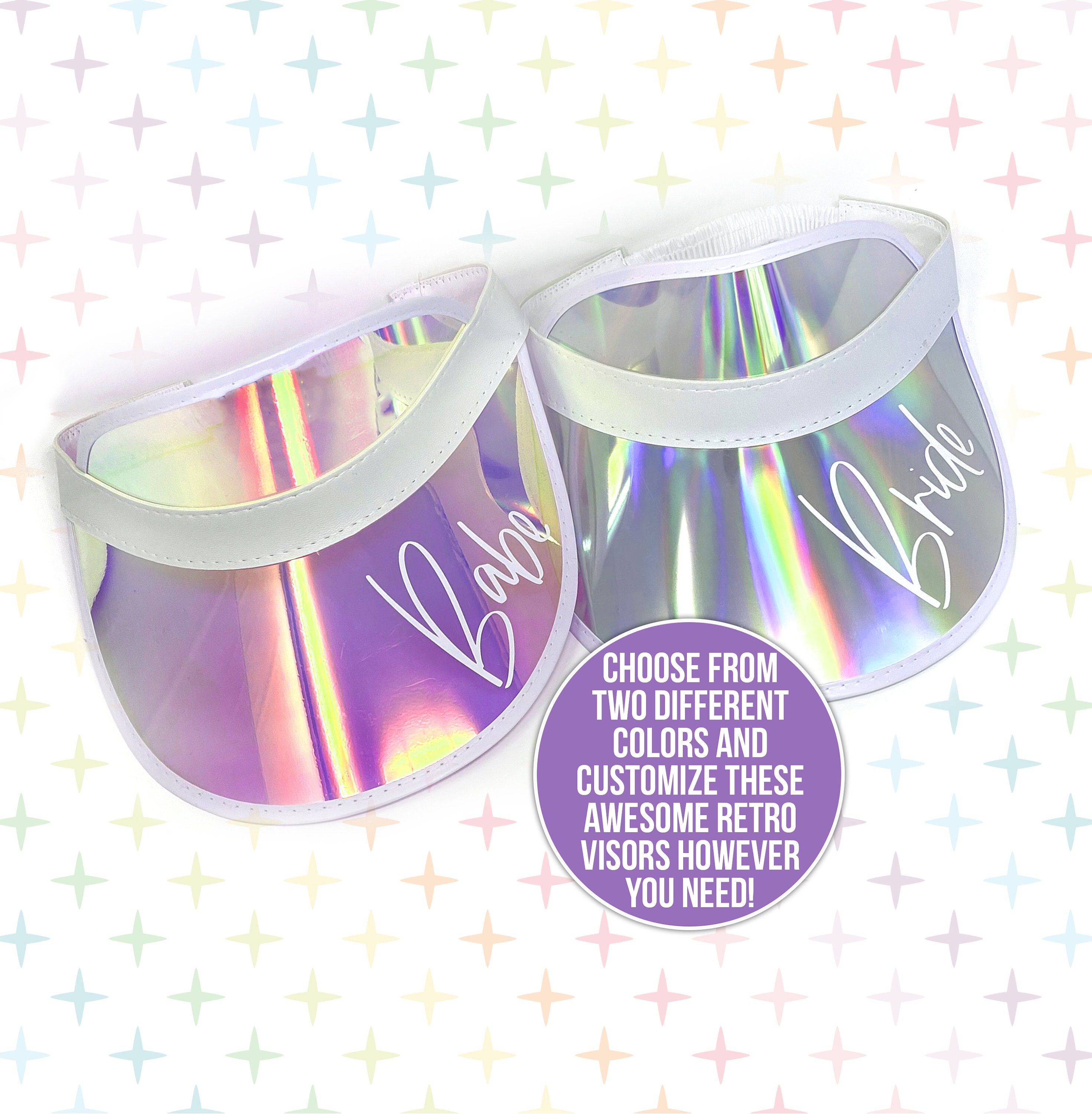 Transparent Holographic Purple sun Vizor BLANK Holographic Visor - Etsy main image 3
