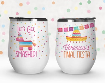 Bachelorette party drinkware | stemless wine tumbler | final fiesta stainless steel 12oz wine tumbler | bachelorette party favor MWG-SUB-015